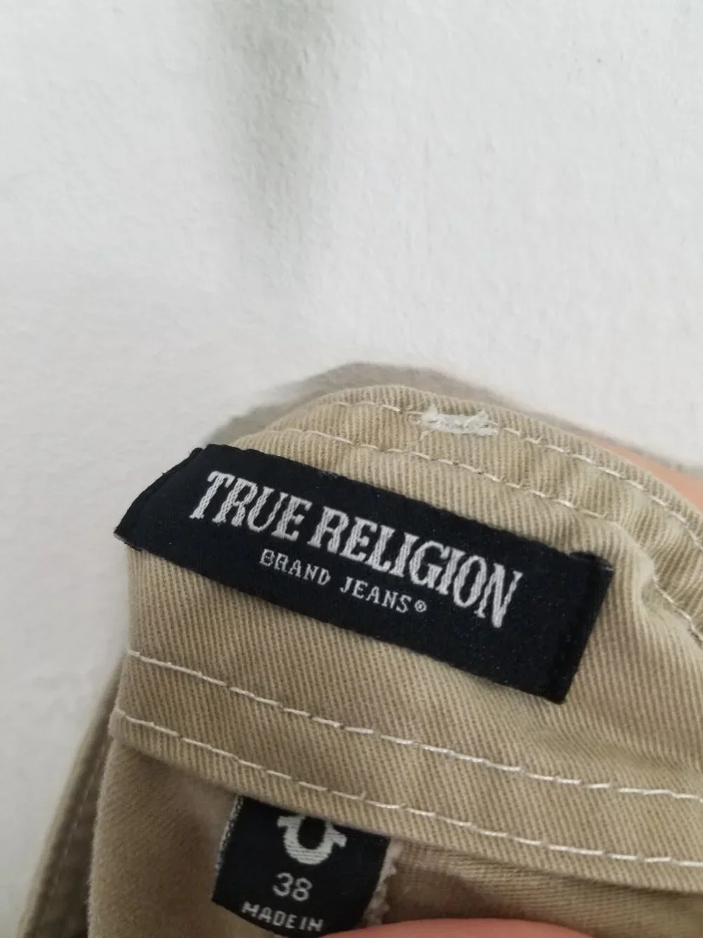 True Religion Cargo Pants Travertine Khaki Relaxed Size 38